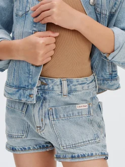 Calvin Klein Denim-Shorts mit Umschlag^Kinder Kleidung