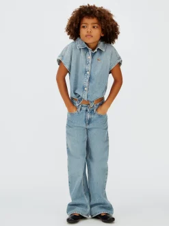 Calvin Klein Denim-Top mit Schnürung auf der Vorderseite^Kinder Kleider & Röcke|Kleidung