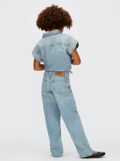 Calvin Klein Denim-Top mit Schnürung auf der Vorderseite^Kinder Kleider & Röcke|Kleidung