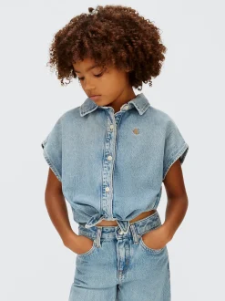 Calvin Klein Denim-Top mit Schnürung auf der Vorderseite^Kinder Kleider & Röcke|Kleidung