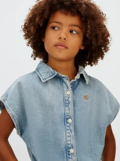 Calvin Klein Denim-Top mit Schnürung auf der Vorderseite^Kinder Kleider & Röcke|Kleidung