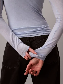 Calvin Klein Doppellagiges Top aus Wollmischung^Damen T-shirts & Tops