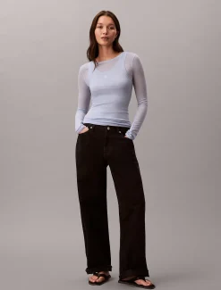 Calvin Klein Doppellagiges Top aus Wollmischung^Damen T-shirts & Tops