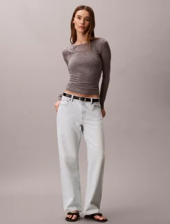 Calvin Klein Doppellagiges Top aus Wollmischung^Damen T-shirts & Tops