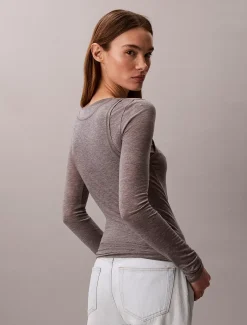 Calvin Klein Doppellagiges Top aus Wollmischung^Damen T-shirts & Tops