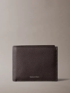 Calvin Klein Dreifach faltbares RFID-Lederportemonnaie aus Vollnarbenleder^Herren Geldbörsen & Kartenetuis