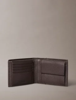 Calvin Klein Dreifach faltbares RFID-Lederportemonnaie aus Vollnarbenleder^Herren Geldbörsen & Kartenetuis