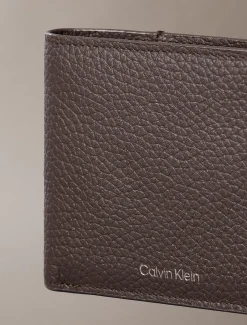 Calvin Klein Dreifach faltbares RFID-Lederportemonnaie aus Vollnarbenleder^Herren Geldbörsen & Kartenetuis