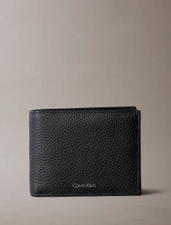 Calvin Klein Dreifach faltbares RFID-Lederportemonnaie aus Vollnarbenleder^Herren Geldbörsen & Kartenetuis