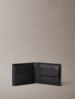 Calvin Klein Dreifach faltbares RFID-Lederportemonnaie aus Vollnarbenleder^Herren Geldbörsen & Kartenetuis
