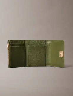 Calvin Klein Dreifach faltbares RFID-Lederportemonnaie aus Vollnarbenleder^Damen Geldbörsen & Etuis