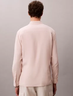 Calvin Klein Einfarbiges Hemd mit klassischer Passform aus Leinen-Mix^Herren Hemden & Poloshirts