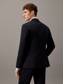 Calvin Klein Einreihiger schmaler Blazer aus Stretch-Wolle^Herren Anzüge|JackenFrisch Eingetroffen
