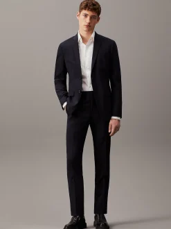 Calvin Klein Einreihiger schmaler Blazer aus Stretch-Wolle^Herren Anzüge|JackenFrisch Eingetroffen