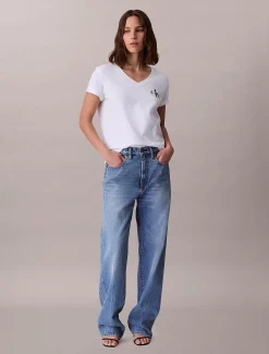 Calvin Klein 2-er Pack Monogramm-T-Shirt mit V-Ausschnitt^Damen T-shirts & Tops