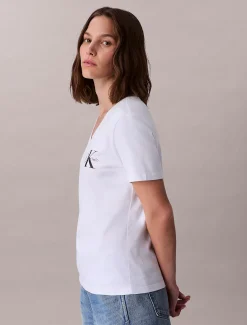 Calvin Klein 2-er Pack Monogramm-T-Shirt mit V-Ausschnitt^Damen T-shirts & Tops