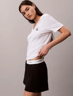 Calvin Klein 2-er Pack Monogramm-T-Shirt mit V-Ausschnitt^Damen Multipacks