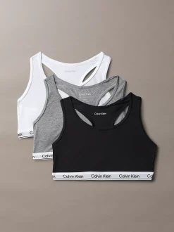Calvin Klein 3er-Pack Bralettes für Mädchen - Icon Cotton Stretch^Kinder Unterwäsche|Unterwäsche