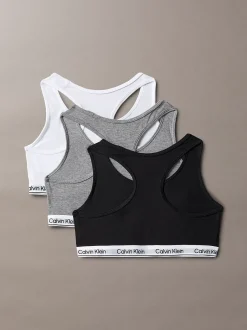 Calvin Klein 3er-Pack Bralettes für Mädchen - Icon Cotton Stretch^Kinder Unterwäsche|Unterwäsche
