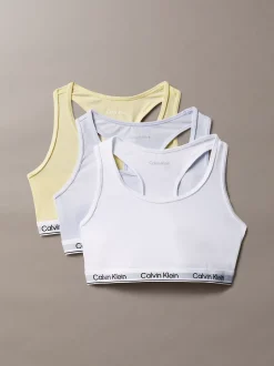 Calvin Klein 3er-Pack Bralettes für Mädchen - Icon Cotton Stretch^Kinder Unterwäsche|Unterwäsche