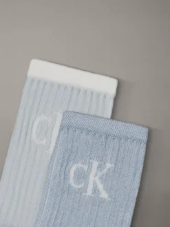 Calvin Klein 2er-Pack glänzende, gestreifte Knöchelsocken^Damen Socken & Strumpfhosen|Socken & Strumpfhosen