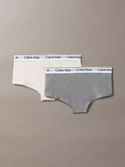 Calvin Klein 2er-Pack Hipster für Mädchen - Icon Cotton Stretch^Kinder Unterwäsche|Unterwäsche