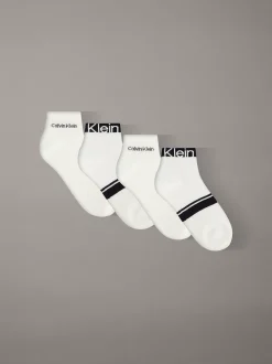 Calvin Klein 4er-Pack Knöchelsocken aus Baumwolle mit Logo und Streifen^Herren Socken|Socken