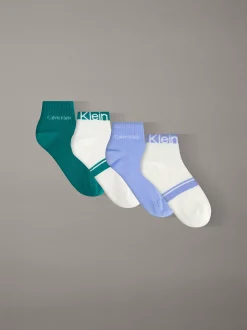 Calvin Klein 4er-Pack Knöchelsocken aus Baumwolle mit Logo und Streifen^Herren Socken|Socken
