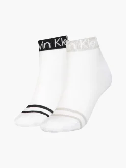 Calvin Klein 2er-Pack Knöchelsocken mit Logo und Streifen^Damen Socken & Strumpfhosen|Socken & Strumpfhosen