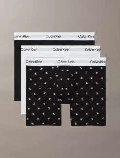 Calvin Klein 3er-Pack Lange Boxershorts - Icon Cotton Stretch^Herren Slips|Boxers