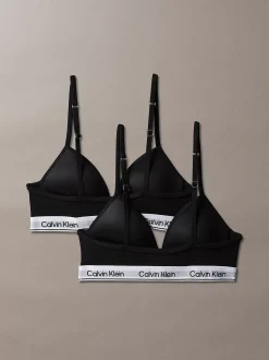 Calvin Klein 2er-Pack Mädchen-Bralettes - Icon Cotton Stretch^Kinder Unterwäsche|Unterwäsche