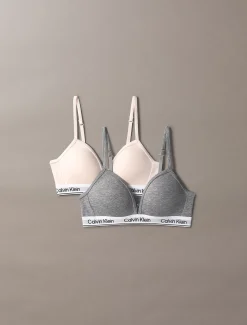Calvin Klein 2er-Pack Mädchen-Bralettes - Icon Cotton Stretch^Kinder Unterwäsche|Unterwäsche