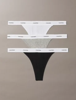 Calvin Klein 3er-Pack String-Tanga - Cotton Stretch Rib^Damen Multipacks|Unterhosen