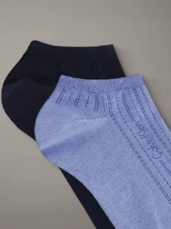 Calvin Klein 2er-Pack weiche, gestreifte Sneaker-Socken aus weichem Stretch^Herren Socken|Socken