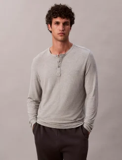 Calvin Klein Extrem weiches Henley-Lounge-Top aus Modal^Herren Nachtwäsche & LoungewearFrisch Eingetroffen