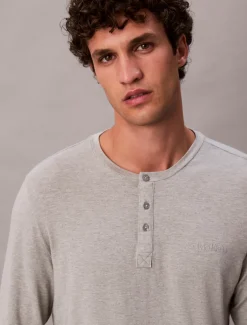 Calvin Klein Extrem weiches Henley-Lounge-Top aus Modal^Herren Nachtwäsche & LoungewearFrisch Eingetroffen