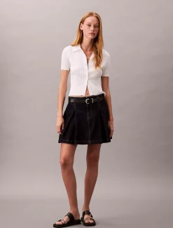 Calvin Klein Faltenrock aus Denim^Damen Kleider & Röcke