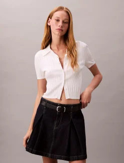 Calvin Klein Faltenrock aus Denim^Damen Kleider & Röcke