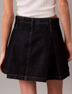 Calvin Klein Faltenrock aus Denim^Damen Kleider & Röcke