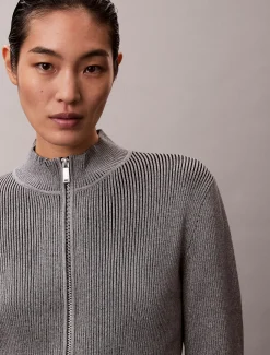 Calvin Klein Formgestrickter Cardigan mit Reißverschluss^Damen Strickdesigns