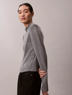 Calvin Klein Formgestrickter Cardigan mit Reißverschluss^Damen Strickdesigns