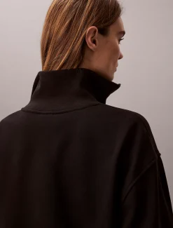 Calvin Klein French-Terry-Sweatshirt mit Viertelreißverschluss^Damen Jacken & Pullovers|Sweatshirts & Hoodies