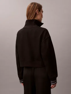 Calvin Klein French-Terry-Sweatshirt mit Viertelreißverschluss^Damen Jacken & Pullovers|Sweatshirts & Hoodies