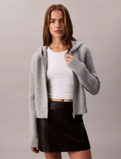 Calvin Klein Genähter Reißverschluss-Hoodie^Damen Strickdesigns