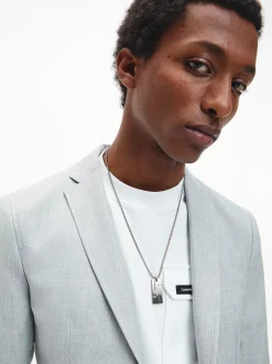 Calvin Klein Geometrische Halskette mit Gitter-Anhänger^Herren Uhren & Schmuck