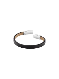 Calvin Klein Geometrisches Armband aus Leder und Stahl^Herren Uhren & Schmuck