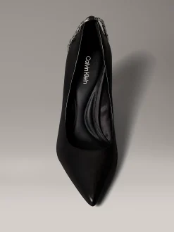 Calvin Klein Gepolsterte Stiletto-Pumps aus Leder mit Kette^Damen High Heels