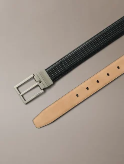 Calvin Klein Geprägter gewebter Gürtel mit quadratischer Schnalle^Herren Gürtel