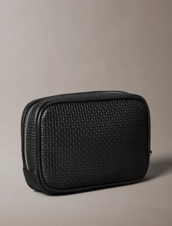 Calvin Klein Geprägter gewebter Reißverschluss-Beutel^Herren Geldbörsen & Kartenetuis|Taschen