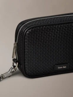 Calvin Klein Geprägter gewebter Reißverschluss-Beutel^Herren Geldbörsen & Kartenetuis|Taschen